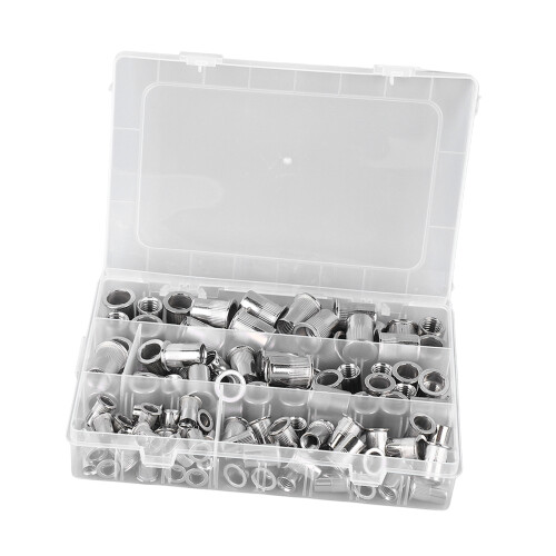 Rust Resistant Corrosion Resistant Stainless Steel Rivet Nut Threaded Insert Nutsert Flat Head Rivet Nut High Strength Work Hardened Surface for 2