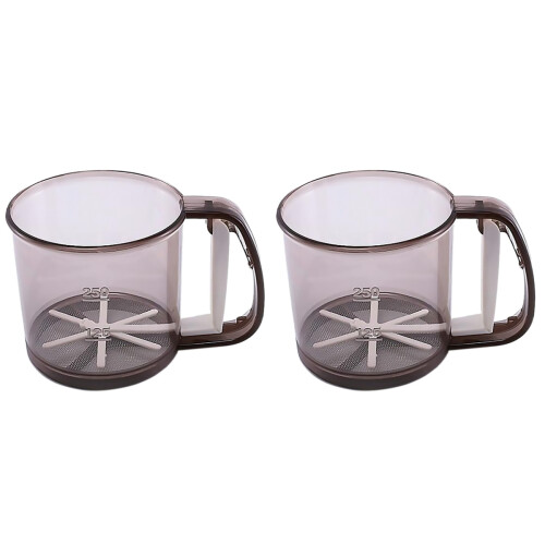 2Pcs Coffee Handheld Flour Sifter Stainless Steel Mesh for Baking 2