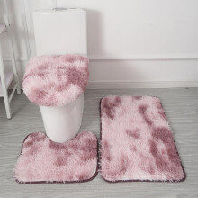 Tie Dyed Plush Carpet Plush Toilet Three Piece Set Non Slip Mat Bath