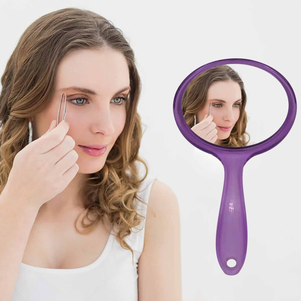 Double-Sided Makeup Mirror (1X/5X), Lightweight Handheld Vanity Mirror with Hanging Hole, Compact Travel Cosmetic Tool â 4 Colors