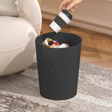 Stylish Space-Saving Trash Can for Home Office, Kitchen, Living Room & Bathroom – Lidless Opening, Pressure Ring Design, Plastic