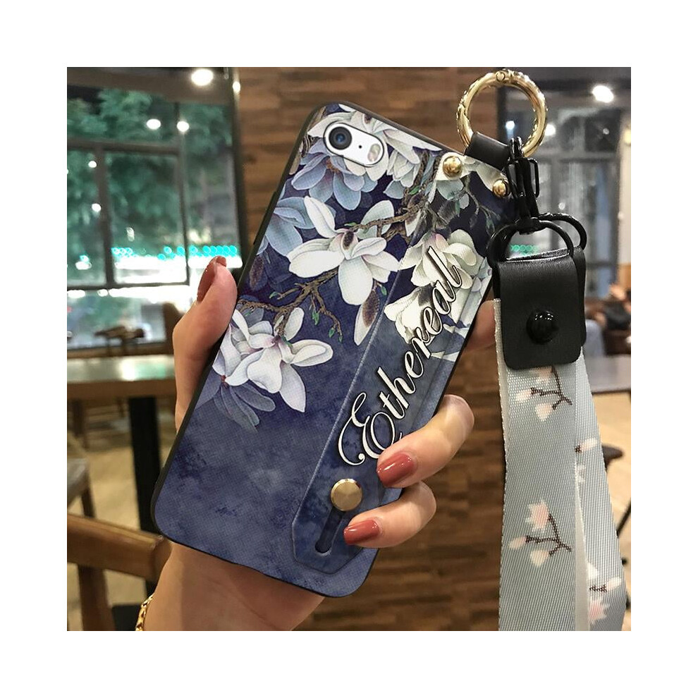 Flower Anti-Knock Kickstand Phone Case Compatible With Iphone 5/5S/Se – Waterproof, Dust-Resistant, Wristband & Protective Ring 9180479774235