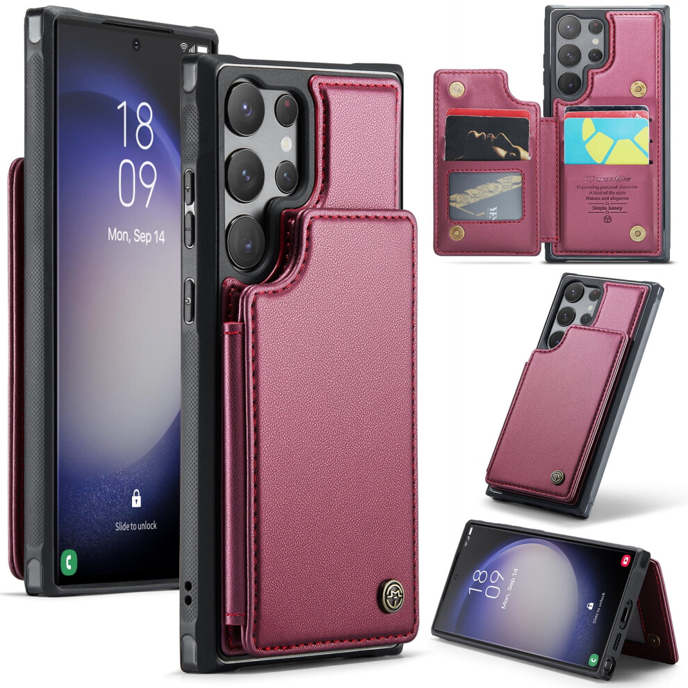 Caseme Leather Wallet Case For Compatible With Samsung S23 Ultra Â Rfid Blocking, Magnetic Clasp, Kickstand, Shockproof 9180479774525
