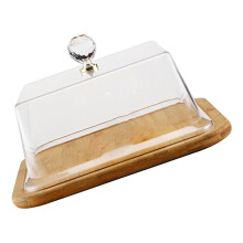 Cake Stand Cake Display Platter with Acrylic Lid Square Designing for Desserts and More Cake Holder Plate