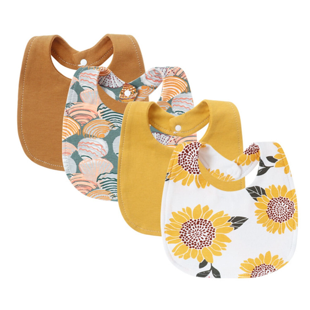 4pcs Newborns Drooling Bib Breathable Burp Cloth for 0-24 Months Baby Comfortable Saliva Towel for Toddler