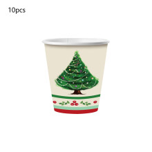 Vánoční papírové kelímky, balení 10 kusů, červený sváteční design