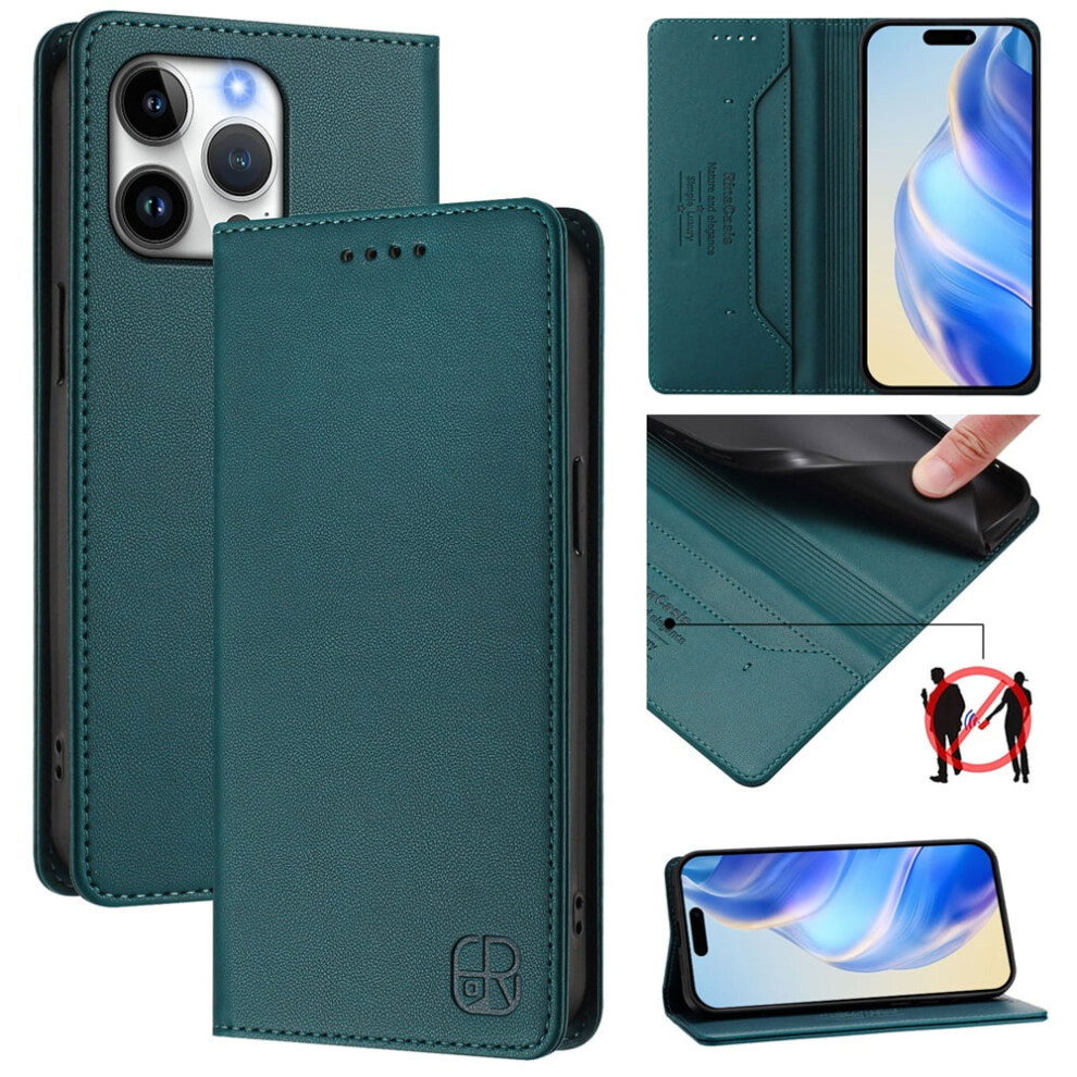 Rfid-Blocking Pu Leather Wallet Case For Iphone 16 Pro 6.3" 974856039685
