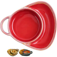 Soup & Sandwich Plate Combo, 24oz Heat-Resistant Fan-Shaped Bowl with Retro Handle – Compatible with Microwave