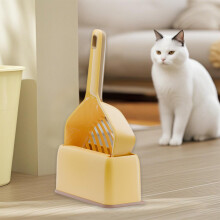Pet Litter Shovel with Filtering Design, Sloping Head & No Dead Corners, Leak-Proof, Comfortable Grip, Hanging Storage