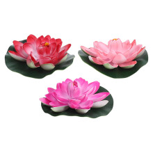 3pcs Artificial Lotus Flowers Lily Pads Realistic Floating Pond Decorations For Garden Artificial Water Lily Pads Lotus Decoration