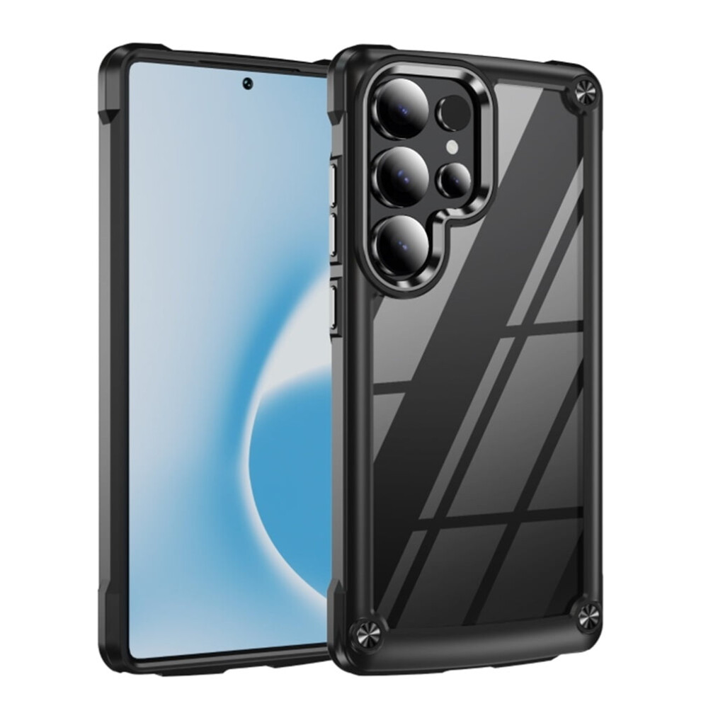 Case For Compatible With Samsung Galaxy S25 Ultra 6.9" Â Four-Corner Airbag, Electroplated Alloy Lens Protection, Scratch-Resistant Hard Clear Back 9557311939358
