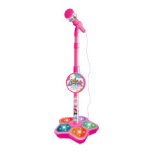 Karaoke Machine with Lights and Microphone Stand