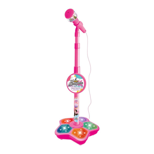 Karaoke Machine with Lights and Microphone Stand
