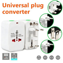 Multi-Function Travel Plug Charger, Compatible with US/UK/EU/AU, Universal Power Adapter for International Trips – 2x2x3in, White