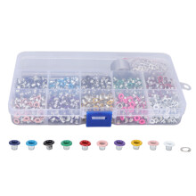 Adjustable For Different Thickness Metal Eyelets Kit Multi Color Plating High Quality Copper Material Included Storage Box And Tools For DIY Project