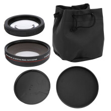 Verbeterde vergroting: 0,45x groothoeklens met afneembare macro-opzetstuk voor spiegelreflexcamera's. Meervoudig gecoat, ontspiegelend glas zorgt