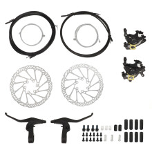 Front Rear Disc Brake Set With Ceramic Brake Pads, Premium Hydraulic Kit Including Aluminum Calipers And6Bolt Rotors Adjustable Clearance Heat