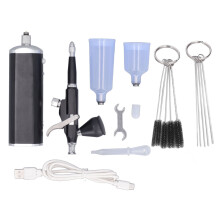 Ergonomic Design Airbrush Kit with Auto Stop Function Rechargeable Cordless Airbrush Adjustable Airflow Regulator Fine Atomization Two Connection