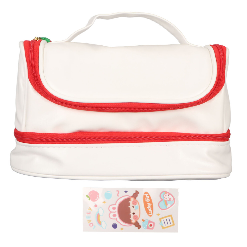 Multifunctional Travel Makeup Bag Portable Travel Organizer Leather Makeup Bag Waterproof Makeup Organizer Transparent PVC Pouch Double Layer Design