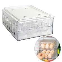 Recipiente Clear18Egg, Gaveta para Ovos Ajustável e Compacta para Geladeira, com Encaixe Fácil e Material PET Livre de BPA (1)