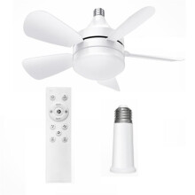Ventilatori da Soffitto con Presa con Luci e Telecomando - Ventilatore con Presa con Lampadina A LED Dimmerabile, Piccolo Ventilatore da Soffitto A