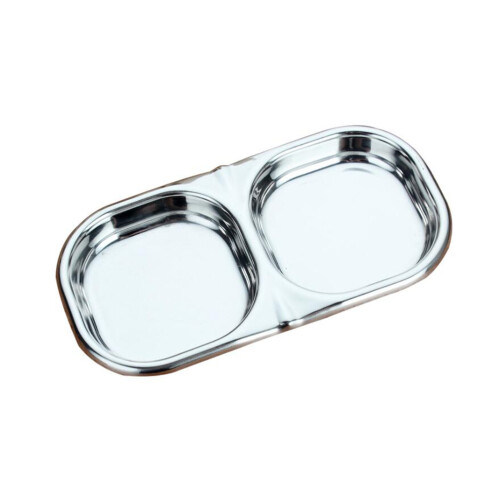 3Pcs Stainless Steel Appetizer Plates Silver for Dipping & Condiments 1