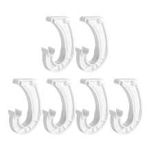 6Pcs Hanging Closet Rod Support - Sturdy J-Shaped Closet Brackets for Hanging Clothes, 3/4 Closet Shelf Rod Holder