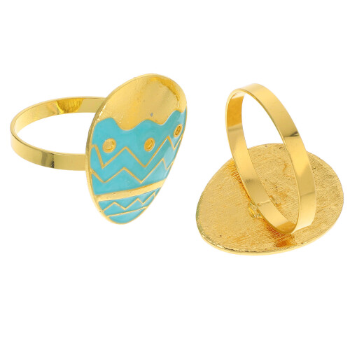 8Pcs Patterned Easter Napkin Rings Alloy Party Table Accessory 2