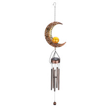 Décoration de patio et de jardin, élégants cadeaux commémoratifs pour femmes, carillons éoliens solaires en verre craquelé lumineux,