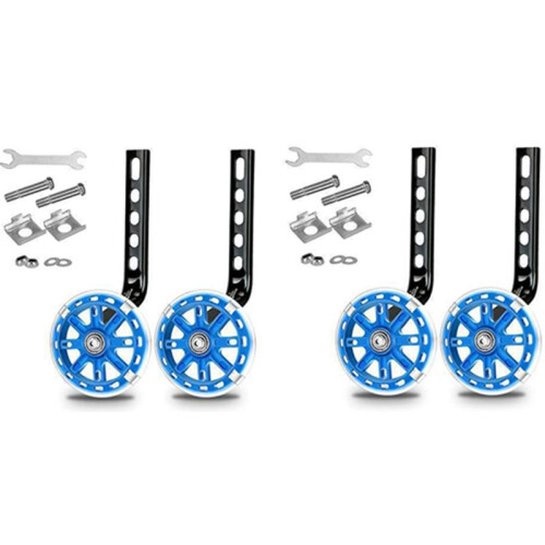 Kit de Suporte para Roda de Treinamento de Bicicleta Infantil para Bicicletas Infantis de 12/14/16/18/20 Polegadas, Azul