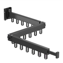Infällbar Tygtorkställ Vikbar Klädhängare Väggfäste Inomhus & Utomhus Sparande, 3-Vikt med 18 Aluminiumring, B