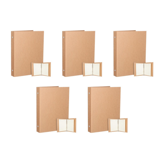 5Stk Notebook Binder Cover Kraftpapier Schutzhülle Hellbraun