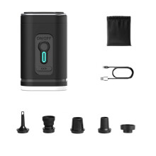 Portable Air Pump Rechargeable Air Pump Outdoor Small Dual-Purpose Pump Inflatable Bed Air Pump Camping Lamp Black
