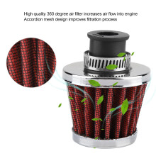 Universal 12mm Car Cold Air Intake Mushroom Filter – Red Aluminum