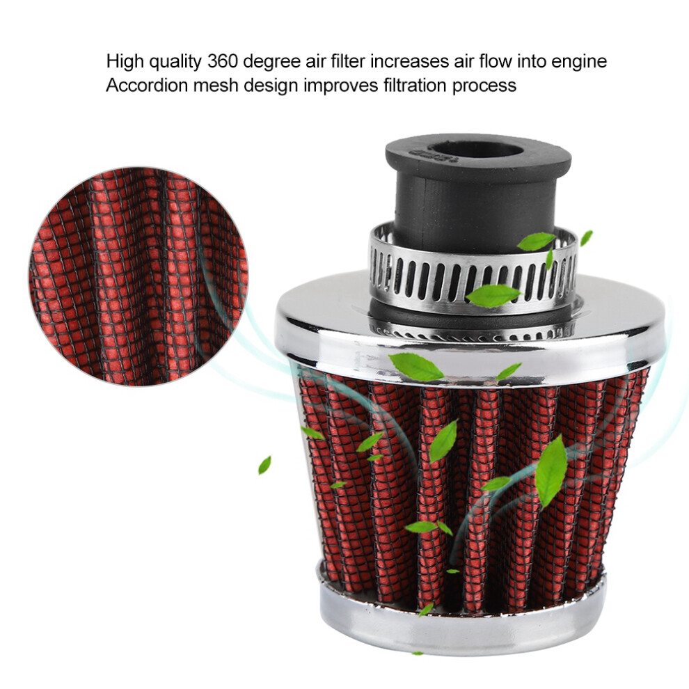 Universal 12Mm Car Cold Air Intake Mushroom Filter Â Aluminum Red 8391393344423