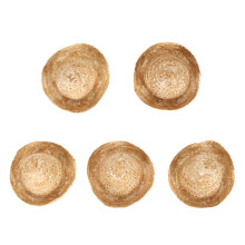 Mini Straw Hat Pack of 5 3.7in Diameter Retro Design for Events and Crafts