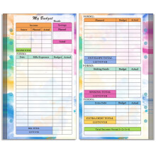 Fogli di ricambio per agenda/raccoglitore, fogli per budget/settimanali/mensili, 14 pagine, 6,8 * 3,7 pollici