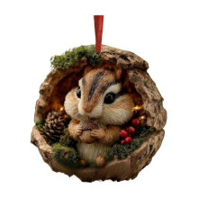 Tier-Weihnachtsornamente 2025, Weihnachtsbaumschmuck mit Waldtieren, personalisierte Geschenkideen – 10 cm/4 Zoll, kompatibel mit Standard-Baumhaken