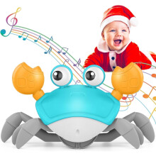 Caranguejo Dançante e Iluminado para Bebês e Crianças Pequenas – Música, Desvio de Obstáculos, Recarregável, Desenvolvimento Sensorial