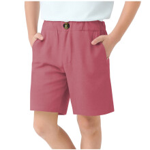Gutteskoleuniformshorts Stretch Pull On Chino-shorts Ungdoms Cropped Shorts med Lommer Rosa 11-12 år