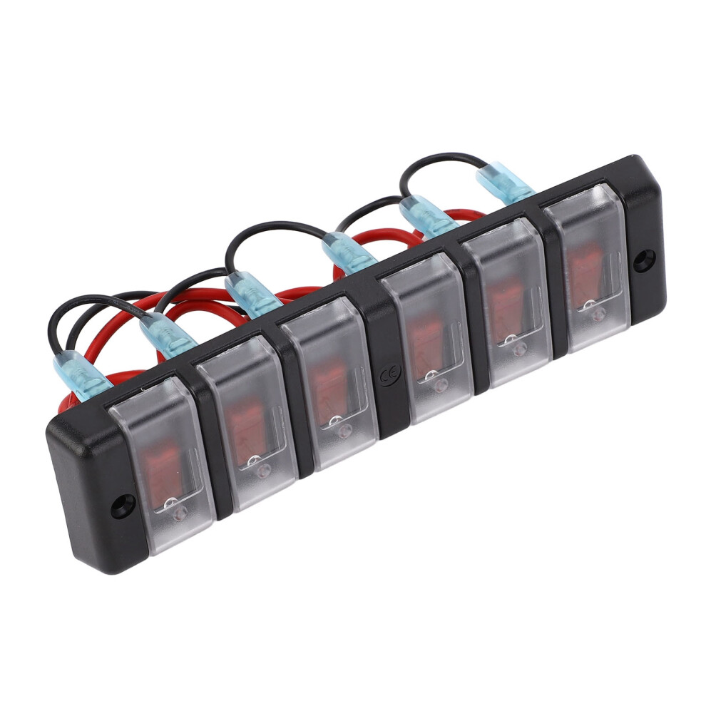 12V 6 Gang Pre-Wi Rocker Switch Panel Ip66 Red
