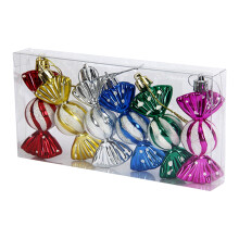 Set di 6 ornamenti a forma di bastoncino di zucchero, decorazioni per albero di Natale con glitter alla menta e cordoncini dorati – compatibili con