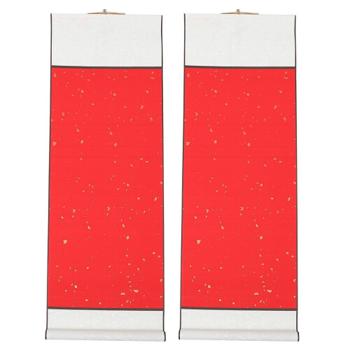 Blank Red Calligraphy Paper Scrolls 2 Pcs