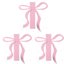 Pink Bow Over-the-Door Hook 3-Pack, Metal Hanger for Cabinet, Bathroom, Bedroom – Compatible with Standard Doors