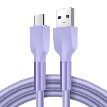 90 cm silikon snabbladdningskabel - USB-A till USB-C 22AWG flätad sladd med stegedesign för Android-telefoner