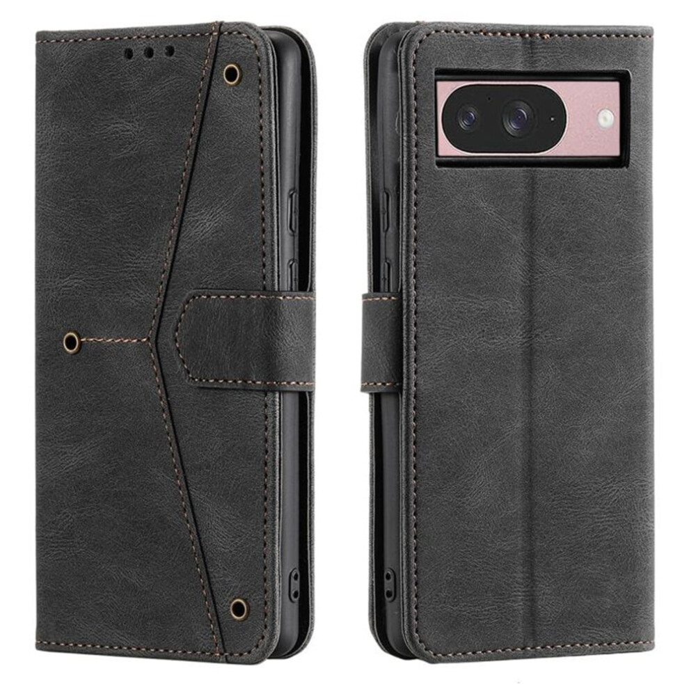 Google Pixel 9/9 Pro 6.3" Magnetic Flip Wallet Case With Card Slots, Kickstand, Anti-Drop Tpu, Detachable Wrist Strap, Â Compatible With Pixel Black 9340959372928