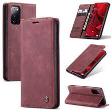 CaseMe Leather Flip Wallet Case for compatible with Samsung Galaxy S20 FE 5G – Magnetic, Card Holder, Kickstand, Shockproof