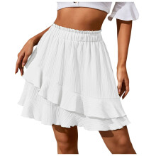 Jupe courte à volants taille haute pour femme, évasée, fluide, plissée, style tennis, idéale pour la plage