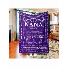Super Soft Personalized Flannel Throw Blanket for Nana, Grass Green - Cozy Gift for Birthday, Christmas, Mother's Day from Family & Friends