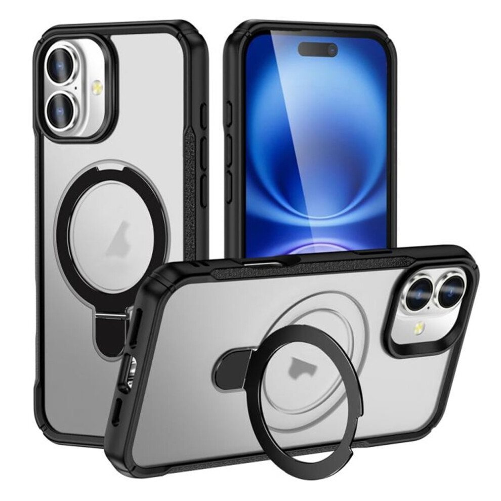 Magnetic Case For Iphone 16 6.1", Magsafe Compatible, Mil-Grade Shockproof, Frosted, Built-In Stand & Ring Holder 9340959372478